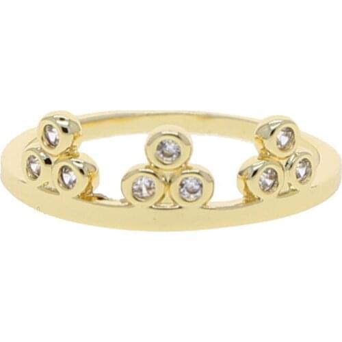 Promotion Gold Color Minimal Delicate Simple Women Finger Jewelry 5A Cz Cubic Zirconia Triangle Ring