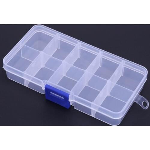 10 Compartments Storage Case Box Transparent Fishing Lure Square Fishhook Box Spoon Hook Bait Tackle Box Fish Accessory Box