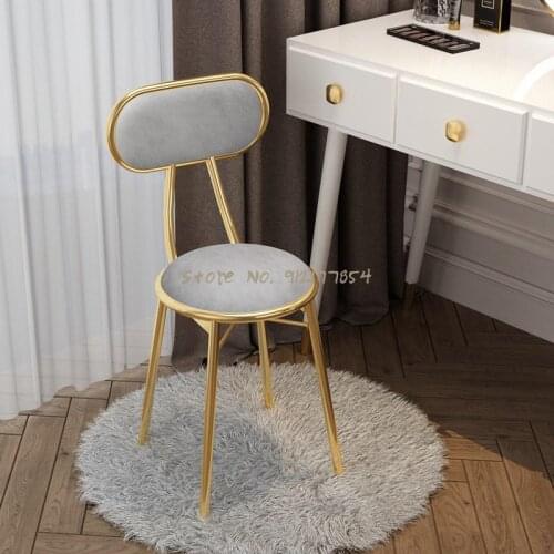 Luxury light luxury chair backrest bedroom girl home net red makeup stool dressing table modern minimalist ins style