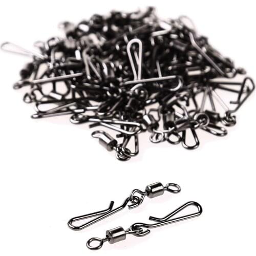 50Pcs Barrel Rolling Fishing Swivel Quick Change Hanging Snap Copper Fishing Swivel Tackle Fishhooks Connector DIY Buckle