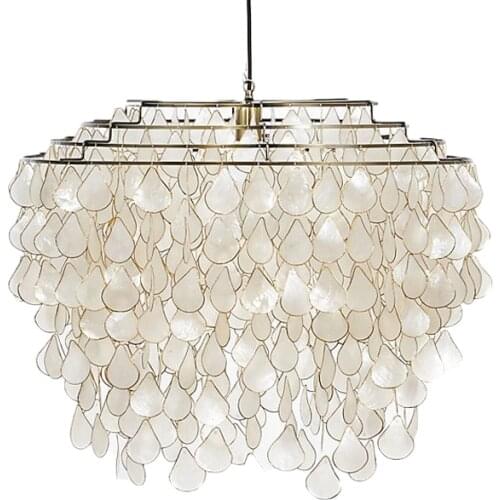 Modern minimalist creative shell chandeliers living room dining room bedroom model room creative chandelier