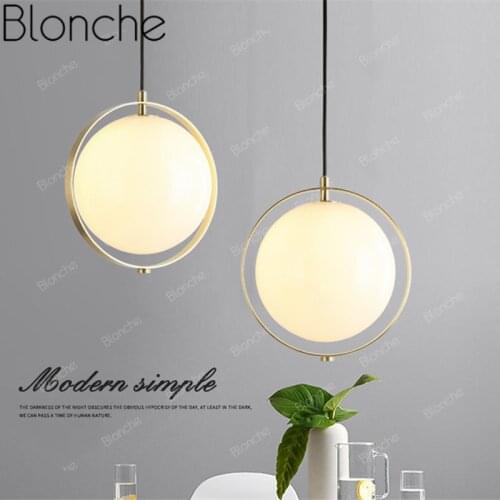 Modern Pendant Lamp Glass Ball Gold Hanging Lights for Living Room Bedroom Kitchen Home Decor Lighting Bubble Art Loft Fixtures