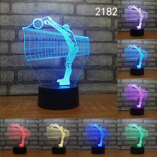 Sports Series 3d Led Lamp Seven-color Visual Led Desk Lamp Smart Home Decoration Night Table Lamps For Living Room