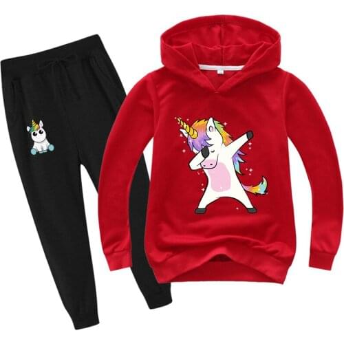 Spring Autumn Baby Boys Clothing Set Long Sleeve Children Hooded Sweatshirts 3D printed horned horse sports shirt Kids Clothes