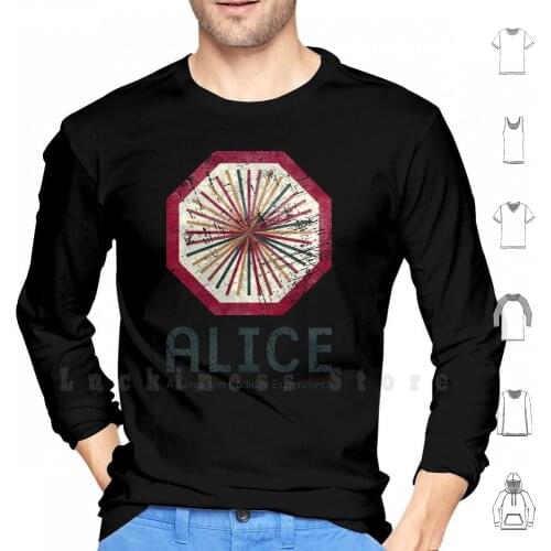 Alice Vintage Emblem Hoodie Long Sleeve Alice Ion Large Ion Collider Experiment Hadron Collider Cern Science European