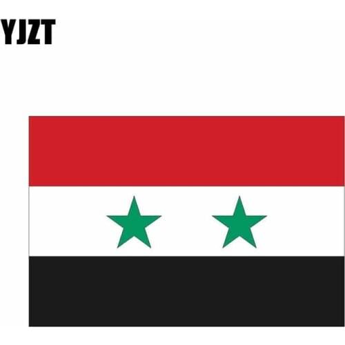 YJZT 13.7CM*9.1CM Creative Funny SYRIA Flag Car Sticker Reflective Decal 6-0765