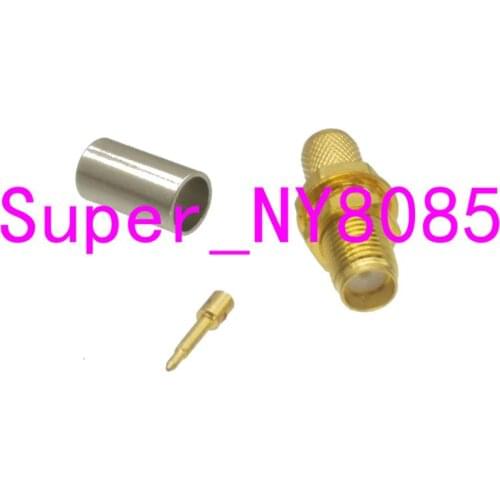 10pcs RP-SMA female plug bulkhead crimp connector for RG-8X LMR240 RG8X