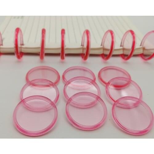 100PCS 35MM Pink Loose-leaf Binding Buckle 360 Degree Plastic Binding Rings DIY Notebook Rotating Disc Office Binding Supplie