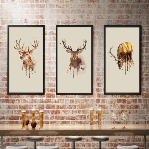 2021 Time-limited Abstract Elk Triple Painting Living Room Decoration Hanging Nordic Small Fresh Stick Diamond Cross Stitch