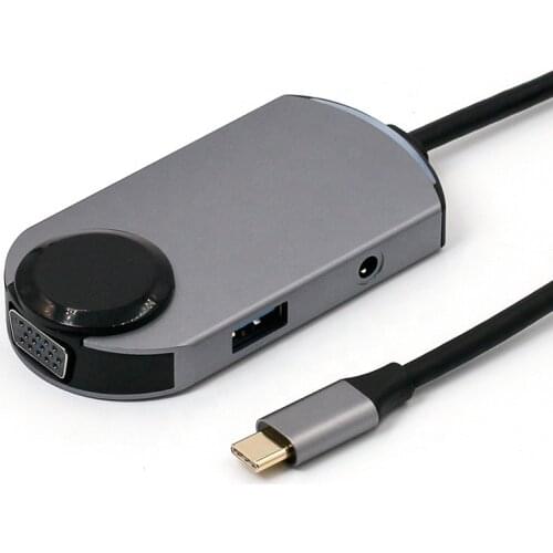 5 in 1 multiport adapter type c to hdmi vga With audio power supply and USB3.0