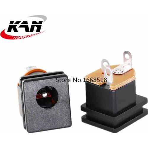 50Pcs DC Power Socket DC-015 Jack 5.5-2.1 MM Square Panel Mounting 5.5X2.1mm