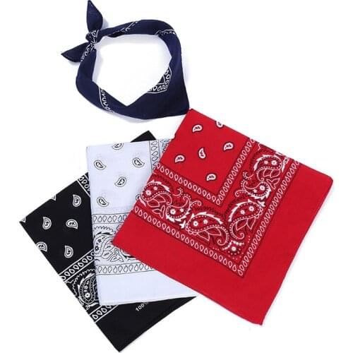 Unisex Bandana Cotton Blend Hip Hop Black Hair Headwear Band Magic Head Square Scarf Neck Wrist Wrap Hair Band Scarf
