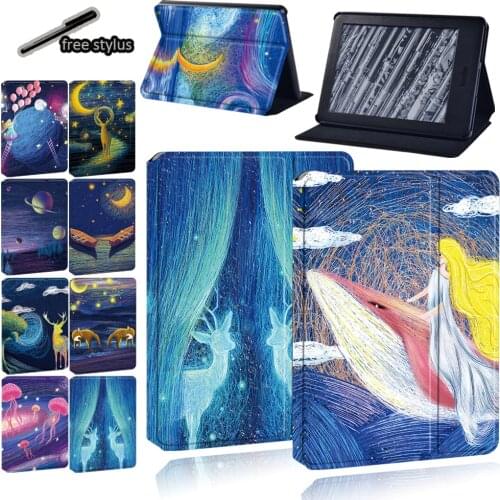 For Amazon Kindle Paperwhite 4/1/2/3/Amazon Kindle 8th /10th PU Leather Stand Tablet Cover Case + Free Stylus
