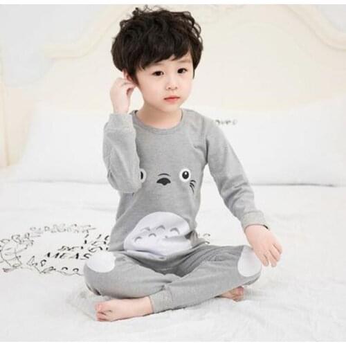 Kids Boys Girls Clothes Inflant Baby Pajamas Winter Long Sleeved Pyjamas Set Cartoon Totoro Nightwear Suit Childrens Sleepwear