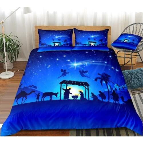Blue Sky Bedding Set Starry Sky Duvet Cover Set Tribe Beds Set Home Textiles Microfiber Bedspread Dreamy Blue Bedclothes For Kid