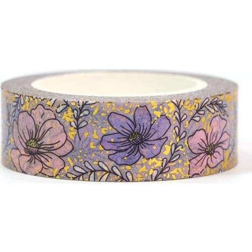 NEW 10pcs Decorative Gold Foil Little Daisy Flowers Washi Tapes Paper for Bullet Journal Adhesive Masking Tape Kawaii Stationery