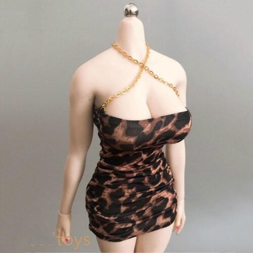 Leopard Color 1/6 Scale Sexy Female Figure Acessory Leopard Tube Top Dress Skirt Model for 12 inches Action Figure