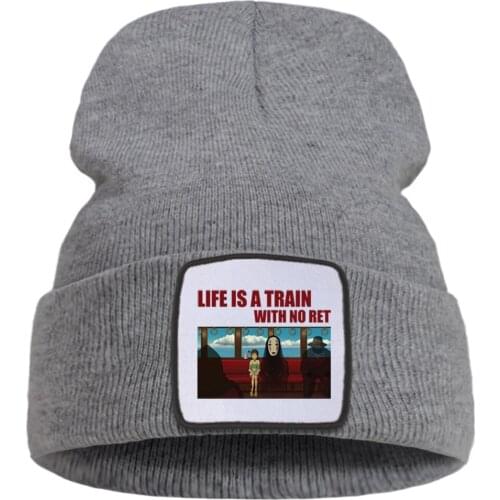 Life Is A Train With No Ret Soft Ski Hats Hot Sale Breathable Knitted Cap Unisex Wool Warm Beanie Caps Casual Sport Hedging Hat