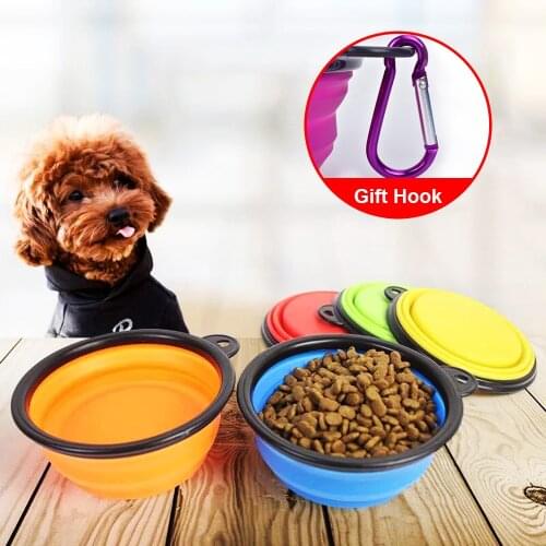 Dog Bowl Portable Silicone Pet Dog Drinking Bowl Mutilcolor Food Water Feeder Bottle Pet Cat Dog Travel Bottle Cup Pet Supplies