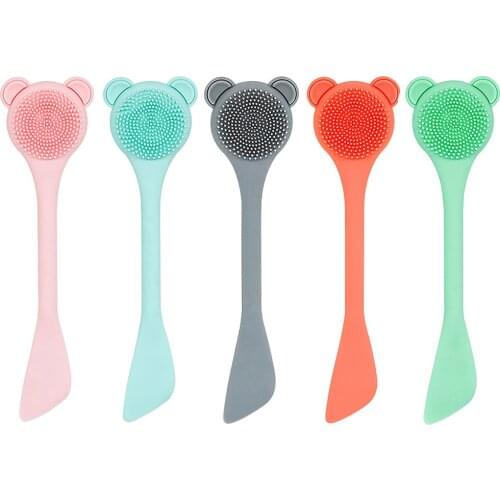 Soft Silicone Facial Cleansing Brushes Exfoliating Pore Cleaner Skin Care Tool Massager Beauty Double-ended Face Brush Dropship