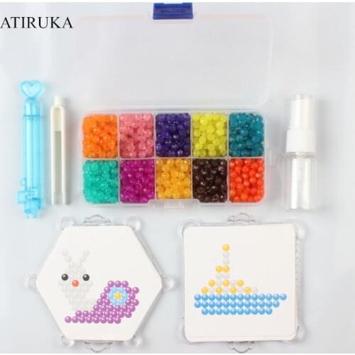 1000Pcs/Set Luxury Water Spray Beads 3D Puzzle Toys Crystal Water Sticky Beads Set Educational Toys For Children Speelgoed