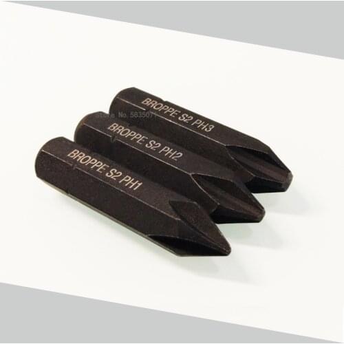 3Pcs Set Phillips Impact Screwdriver Bits 8mm Hex Shank Magnetic Screw Driver Bits S2 Power Hand Tools 38mm PH1/PH2/PH3