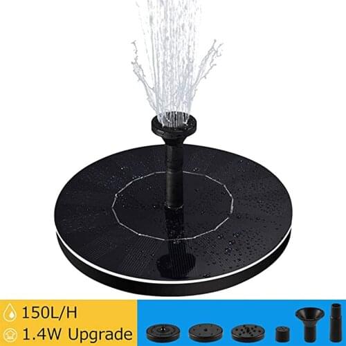 Solar Fountain Pump Bird Bath Fountain 1.4W Solar Powered Water Pumps Panel Pool Kit for Outdoor Birdbath Pond Garden Patio Pump