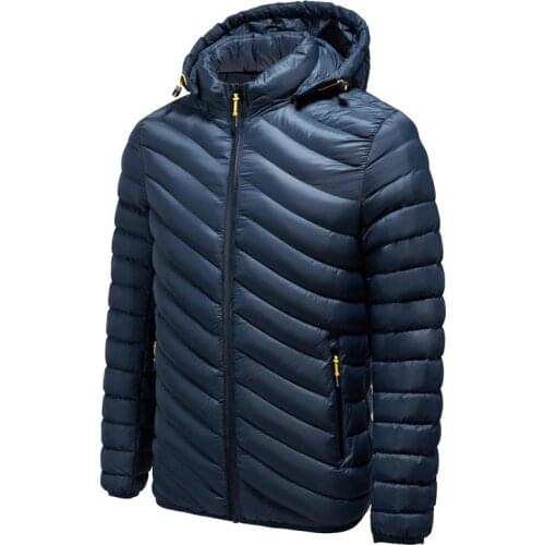 PARKLEES 2021 Winter Men Down Parkas Warm Windbreak Waterproof Puffer Jacket Zipper Soft Thick Plus Size Unisex Quilted Coats