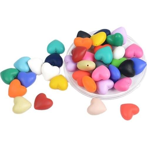 Silicone Beads Baby Molar Fork Silicone Heart-Shaped Beads Food Grade Teether beads for jewelry making jewelry making