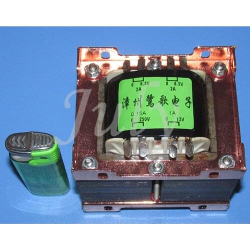 Z11 iron core 75W power transformer for tube amplifier, 250V 0.15A 12V 1A 6.3V2A 6.3V2A, oxygen-free copper enameled wire