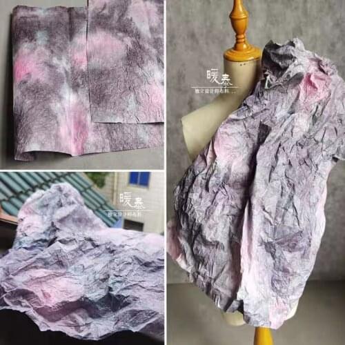 Unique Pleated Paper Fabric Gray Pink Gradient DIY Decor Modeling Design Graduation Project Art Fashion Designer Fabric