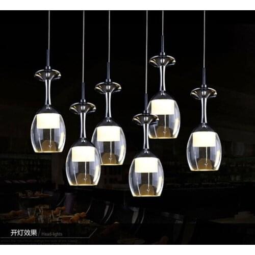 High quality LED Cup Chandelier Light Wineglass Pendant Lamp for Living Room Bar Saloon Dining Room