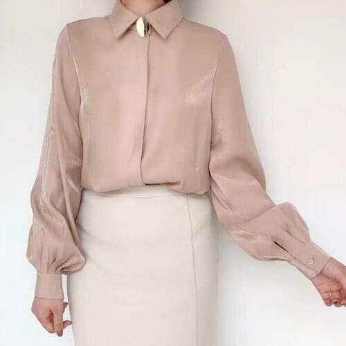 Blouse Sale Polyester Poplin Full Sequined Solid Vadim Zanzea Womens Shirt For Commuter Temperament 2019 New Women Tops