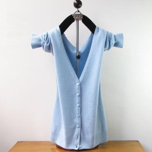 100%goat cashmere knit womens cardigan sweater joker color O/V-neck basic type for spring autumn S-4XL