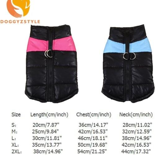 Winter Warm Pet Dog Vest Clothes Goods Waterproof Zip-up Coat Jacket For Small Dogs Puppy Cat Raincoat Apparel DOGGYZSTYLE