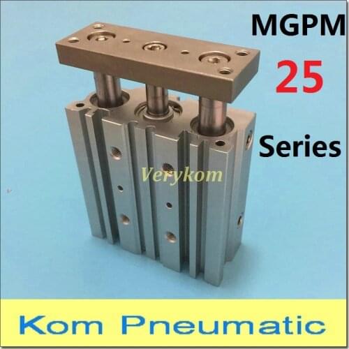 1/8" Pneumatic 25mm Three Rod Magnetic Guide Cylinder 3 Axis Piston TCM MGPM25-10X20*25*30X32-50/40x100Z/175/150S MGPM SMC Type