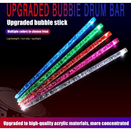 1 pair 5A Acrylic Drum Stick Noctilucent Glow in The Dark Stage Performance High-quality Durable Portable Luminous Drumsticks