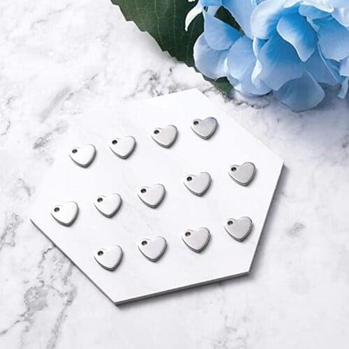 100pcs/lot Stainless steel peach heart blank pendant diy handmade Heart small pendant necklace jewelry accessories