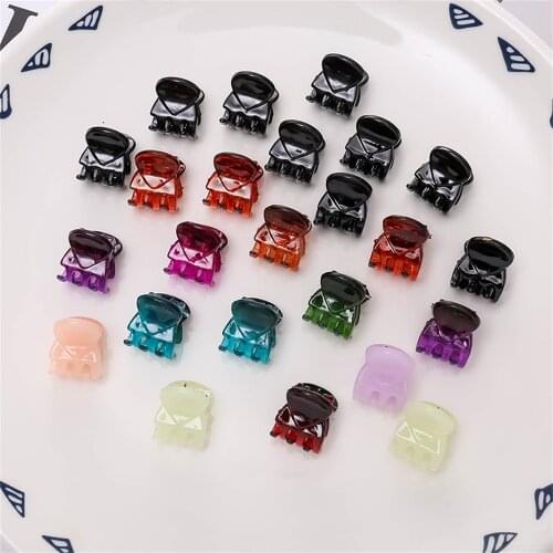 12PCS/set Simple Plastic Hair Clips Broken Hair Black Top Clip Mini Hair Clamps Cute Girls Hairpin Acrylic Hair Accessories