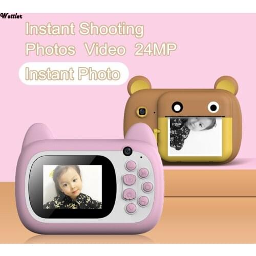 2.4inch IPS Digital Children Camera Printable Kids Camera Thermal Digital Childrens Educational Toys Gift Video Camera Polaroid