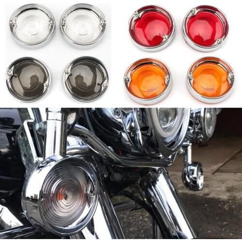 2 Pieces Motorcycle Turn Signal Light Lens Covers Bezel for 1986 - The Latter Touring Electra Glide Road Glide