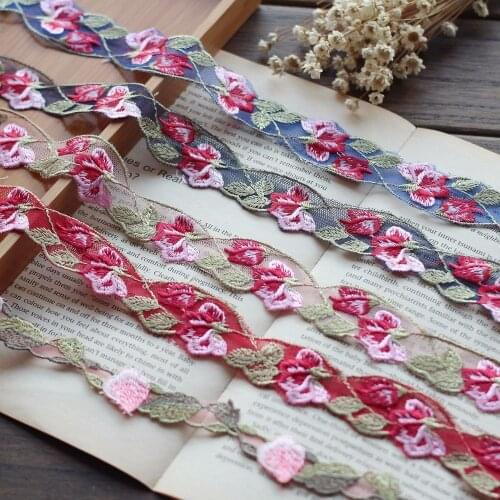 2cm wide -2yds/lot Embroidered Tulle Lace trim mesh lace trim~Beautiful~ High quality