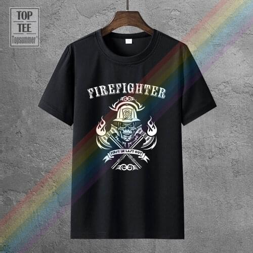 2018 Summer New Men Casual Cotton T Shirt Fireman Fire Fighter Tee Shirt Gift For Firefighter Dad Tee Cheap Tee Shirt