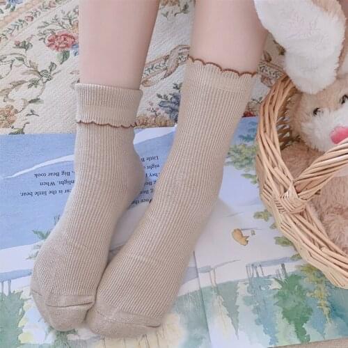 2020 Women Japanese Winter Kawaii Socks Lolita JK Uniform Sock Ruffles Vintage Maid Tube Sock Lol Cosplay Anime Accessories Sock
