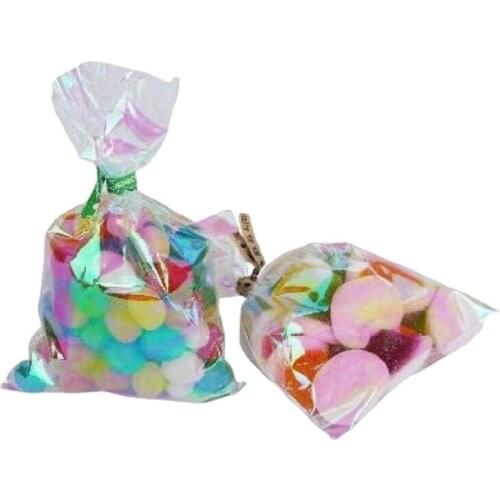 Double-sided Symphony Candy Bag With Ties Transparent Small Gift Bag For Chocolate Cookie Baby Shower Baking Supplies 20pcs/lot