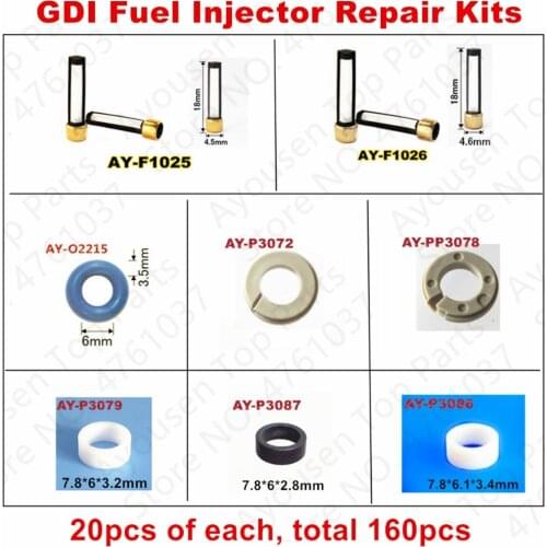 Free Shipping 20Sets GDI fuel injector repair kit For 06H906036G 0261500092 0261500096 84212195 7591623 12638530 0261000114