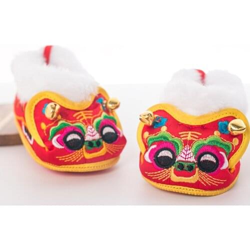 Baby Infant Soft Shoes Winter Thick Newborn Baby Shoes China Classic Embroidery Tiger Cotton Shoes for Baby Boy Girls Birthday