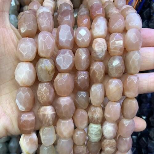 Natural Orange Sunstone Beads 15'' Faceted Irregular DIY Loose Stone Beads For Jewelry Making Beads Necklace For Women Gift