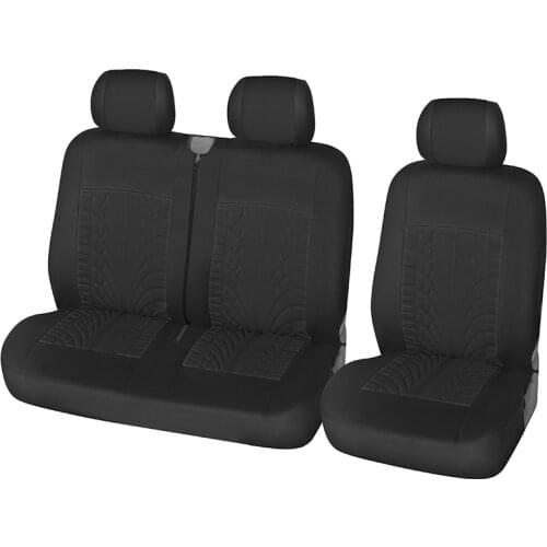 Car Seat Cover Polyester Fiber Tire Creasing Style Suitable 2+1 Car Seat Auto Trunk Vans Protective Cover