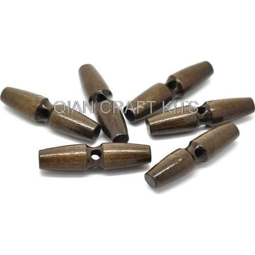 200pcs Wood wooden big One Hole Toggle Buttons 4.5cm Dark Brown Duffle Coat Buttons large